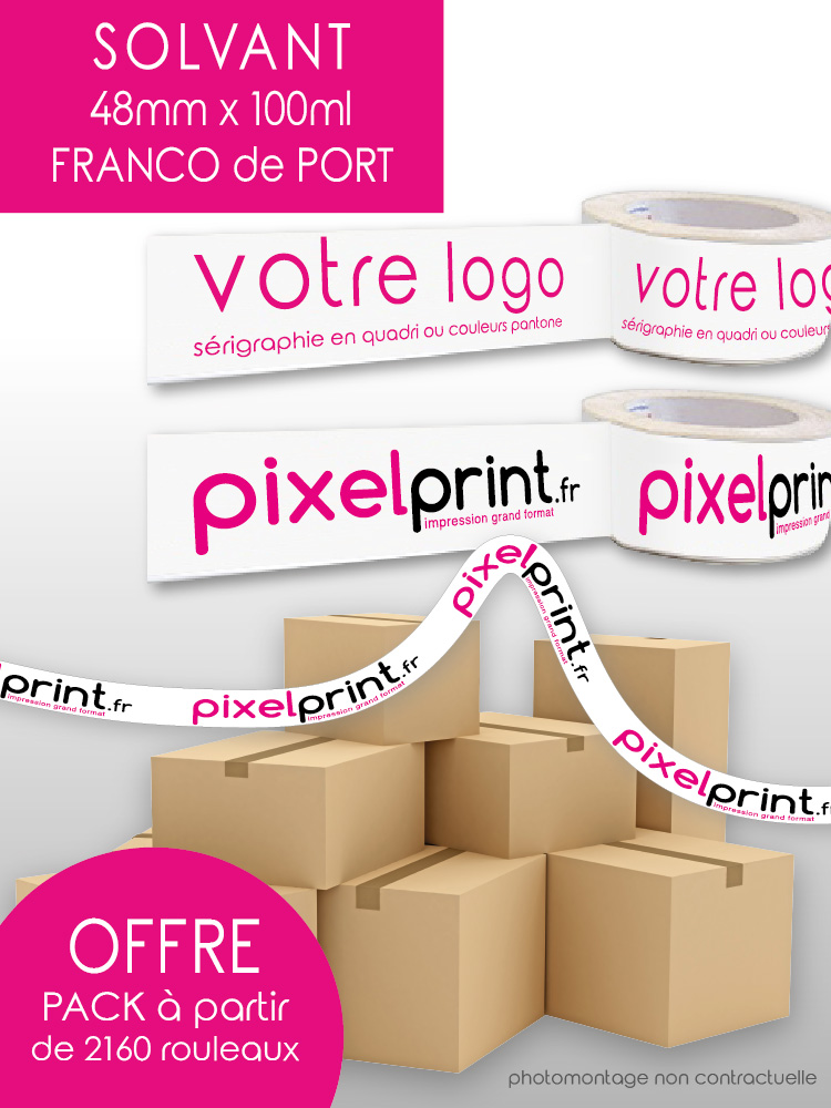 Personalized Solvent Adhesive Tape 2160 units 1 color
